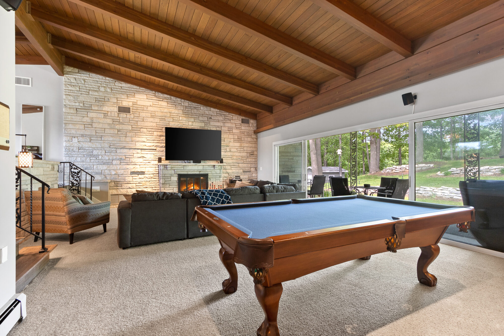 Preble Hills Living Room and Pool Table