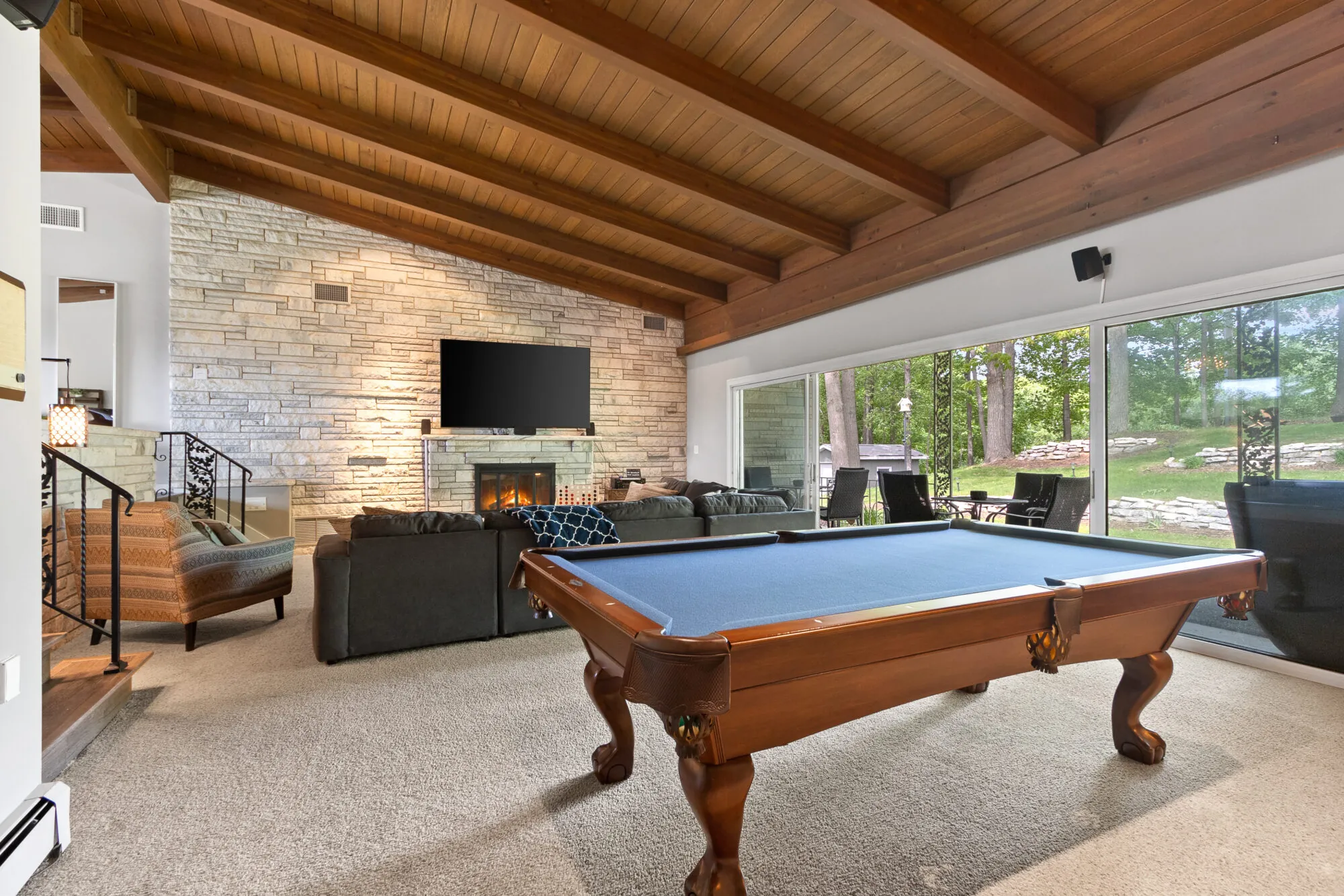 Preble Hills Living Room and Pool Table