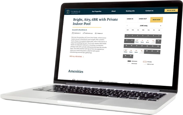 Laptop with booking engine
